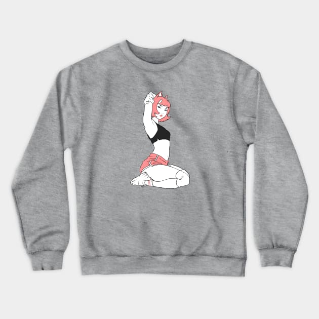 Sporty Cat Crewneck Sweatshirt by eatslugs